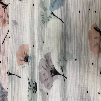 100*135cm Double Gauze Crinkle Cotton Muslin Woven Fabric For Baby Bed Sheets And Blankets And Baby Clothes And Pajamas