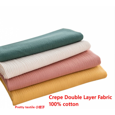 Factory Wholesale Small Moq 100% Cotton Double Layers Gauze Fabric 100% Cotton Muslin Fabric For Swaddle Blankets Pajama Fabric