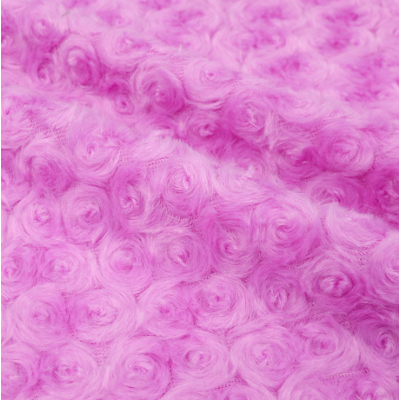 high quality new product low pile polyester curly rose flower pv brushed fabric for garment or toys